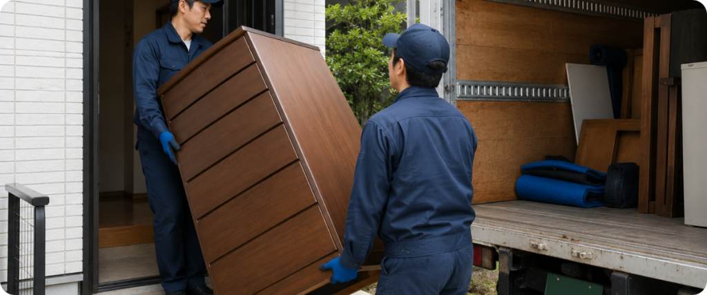 家具を運ぶスタッフ